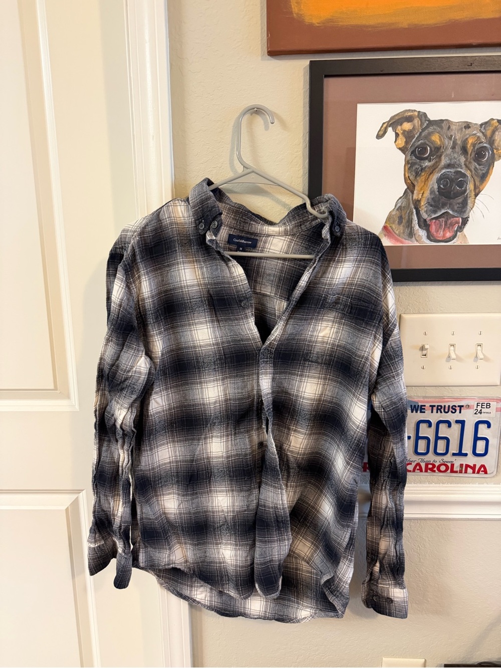 croft & barrow Black and White Plaid Button-Down Shirt
